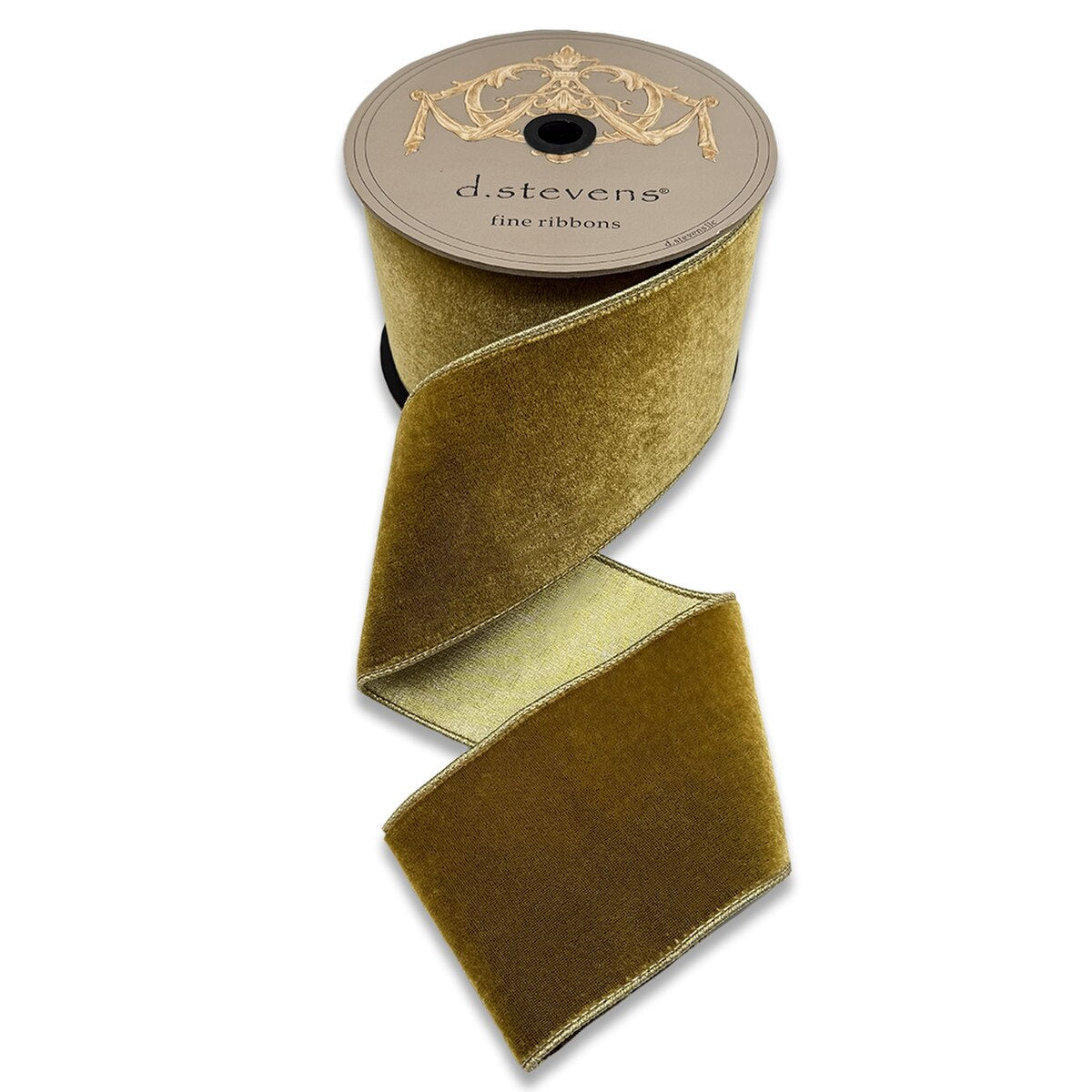 4" x 10yds gold velvet w/ light gold back