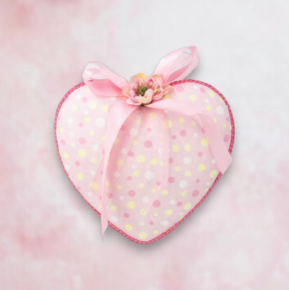 Pink Heart Ornament 7" - Burlap and Bling Decor