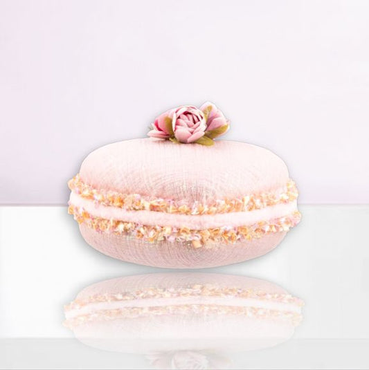 4.5in Pink Wedding Macaron Orn - Burlap and Bling Decor