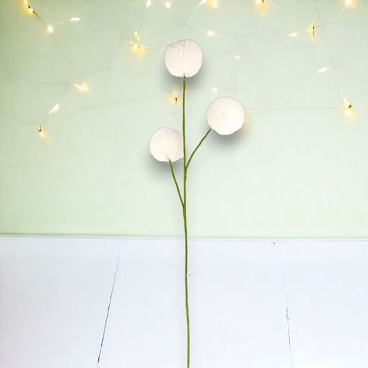 31in White Dandilion Stem - Burlap and Bling Decor