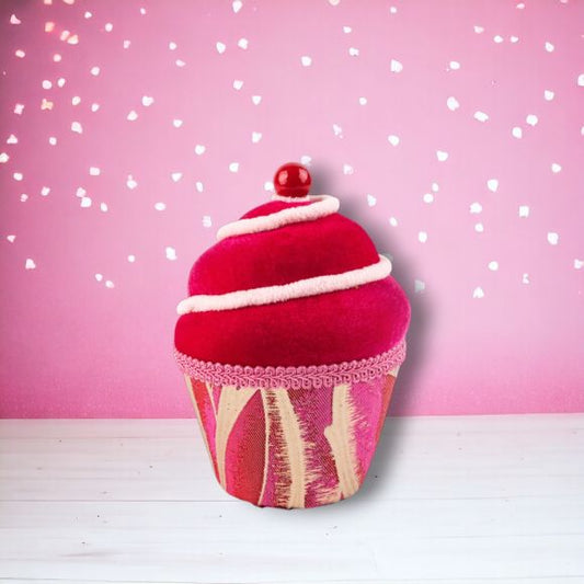 6in Red Swirl Cupcake - Burlap and Bling Decor