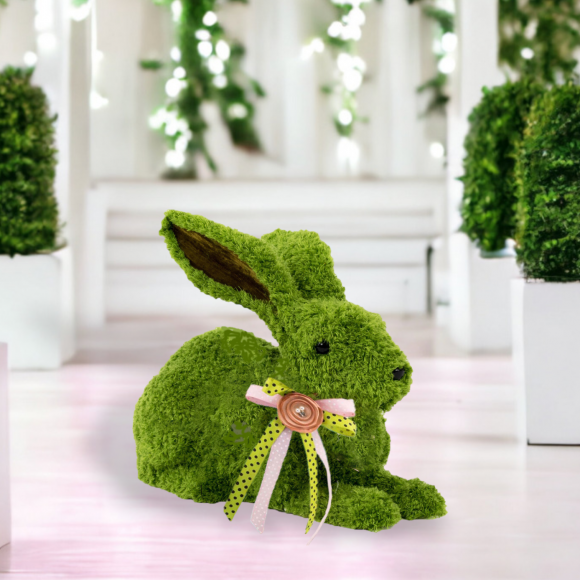 Green Garden Bunny Laying