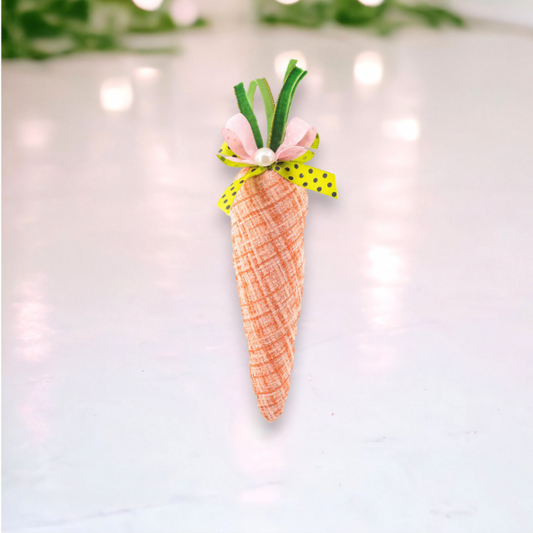 Orange Fabric Carrot Orn - Burlap and Bling Decor