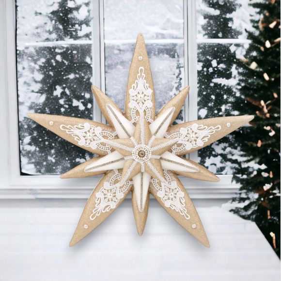 19in Winter Lace Snowflake - Burlap and Bling Decor