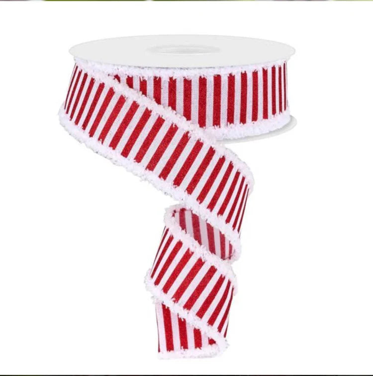 1.5”x10yd Glitter Stripe/Royal/Drift White/Red