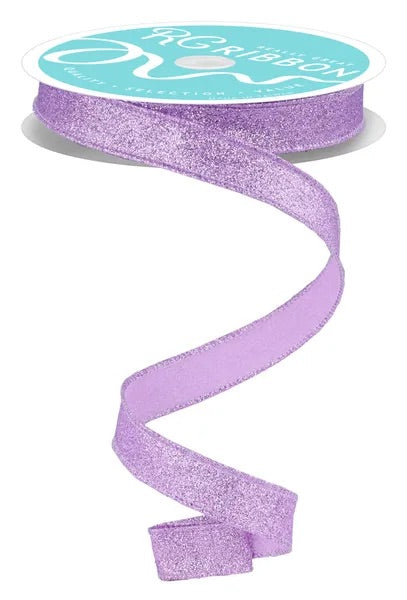 5/8"X10YDS SHIMMER GLITTER LAVENDER WIRED RIBBON - Burlap and Bling Decor