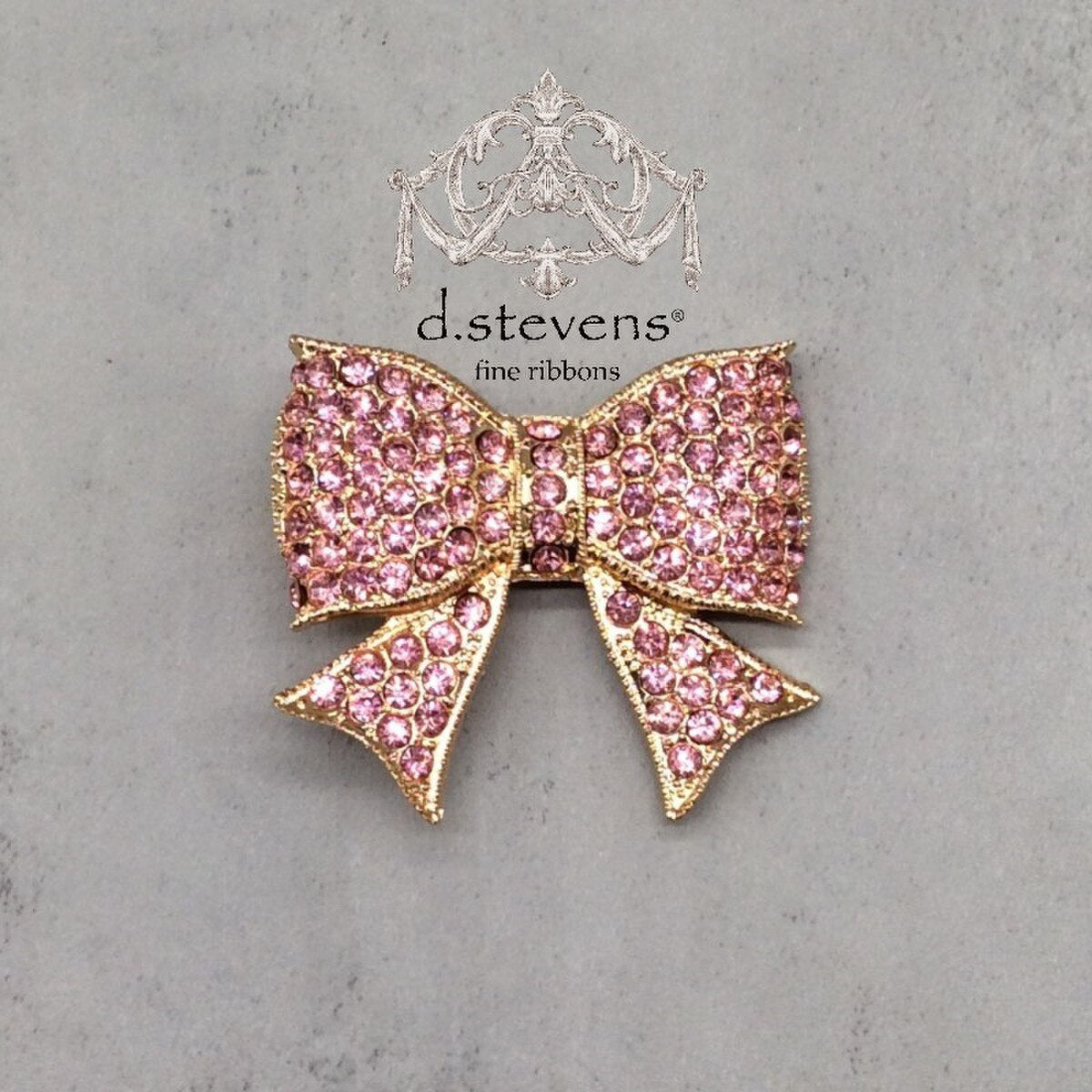 2.5“ crystal clip bow, pastel pink gold - Burlap and Bling Decor