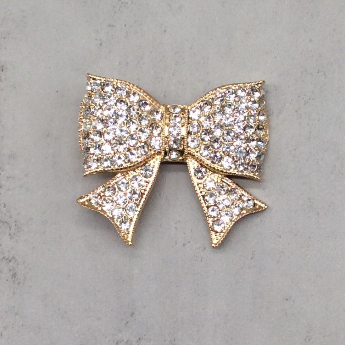 2.5" crystal clip bow, clear gold