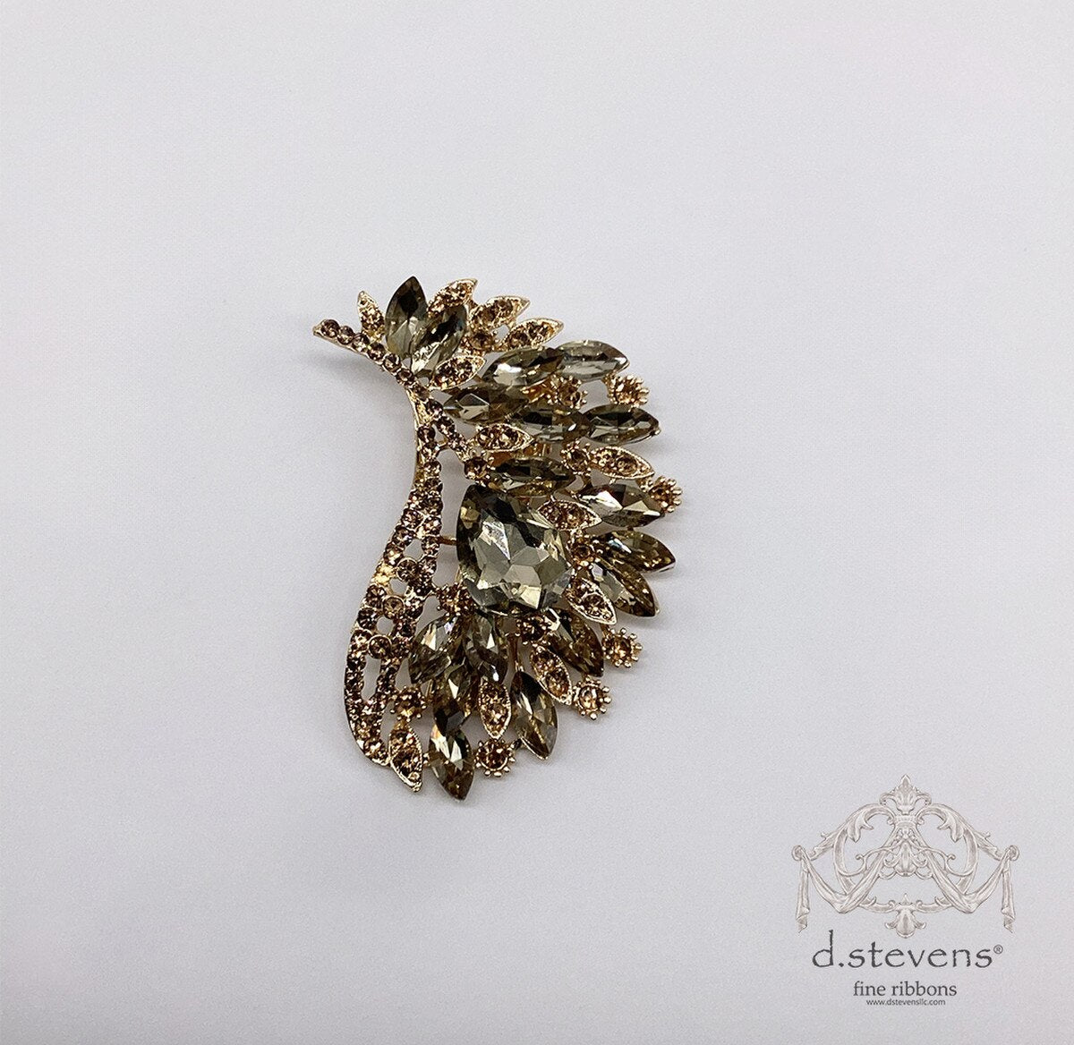 3.5” pear marquise shape jewel clip, colorado 
topaz gold - Burlap and Bling Decor