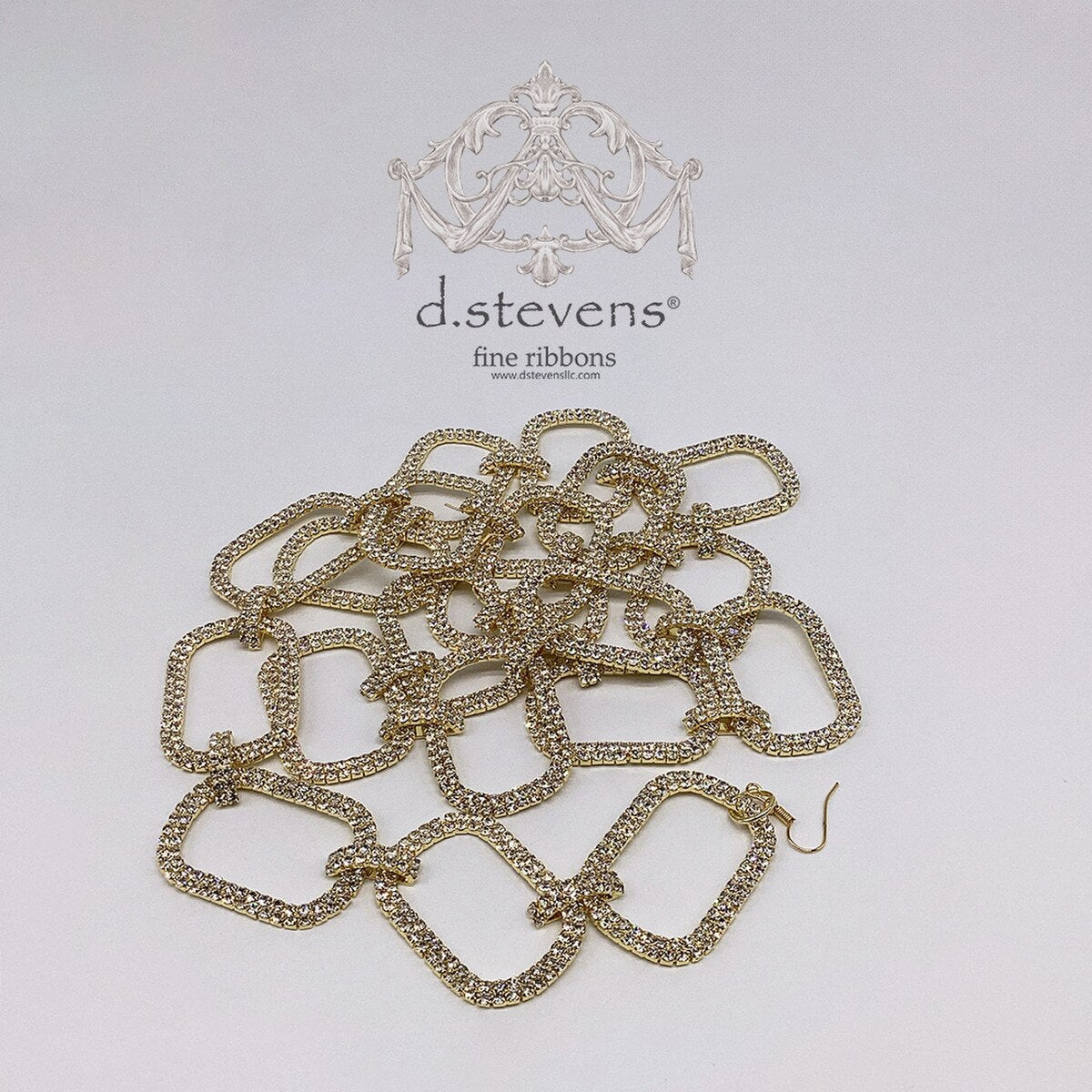 1.18“ x 36” oval crystal garland hooks, gold - Burlap and Bling Decor