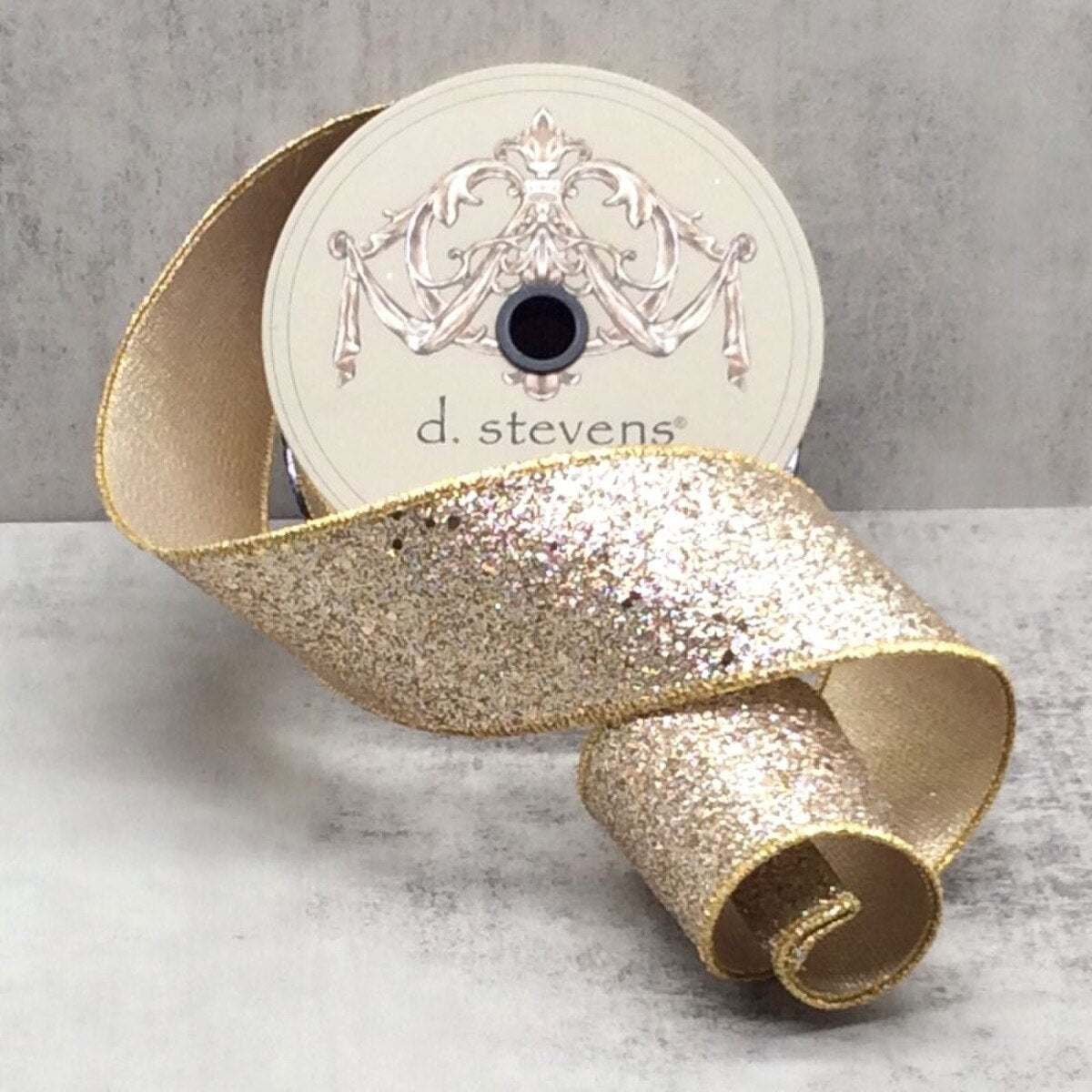 2.5“ x 10yds shimmer gold glitter, gold - Burlap and Bling Decor