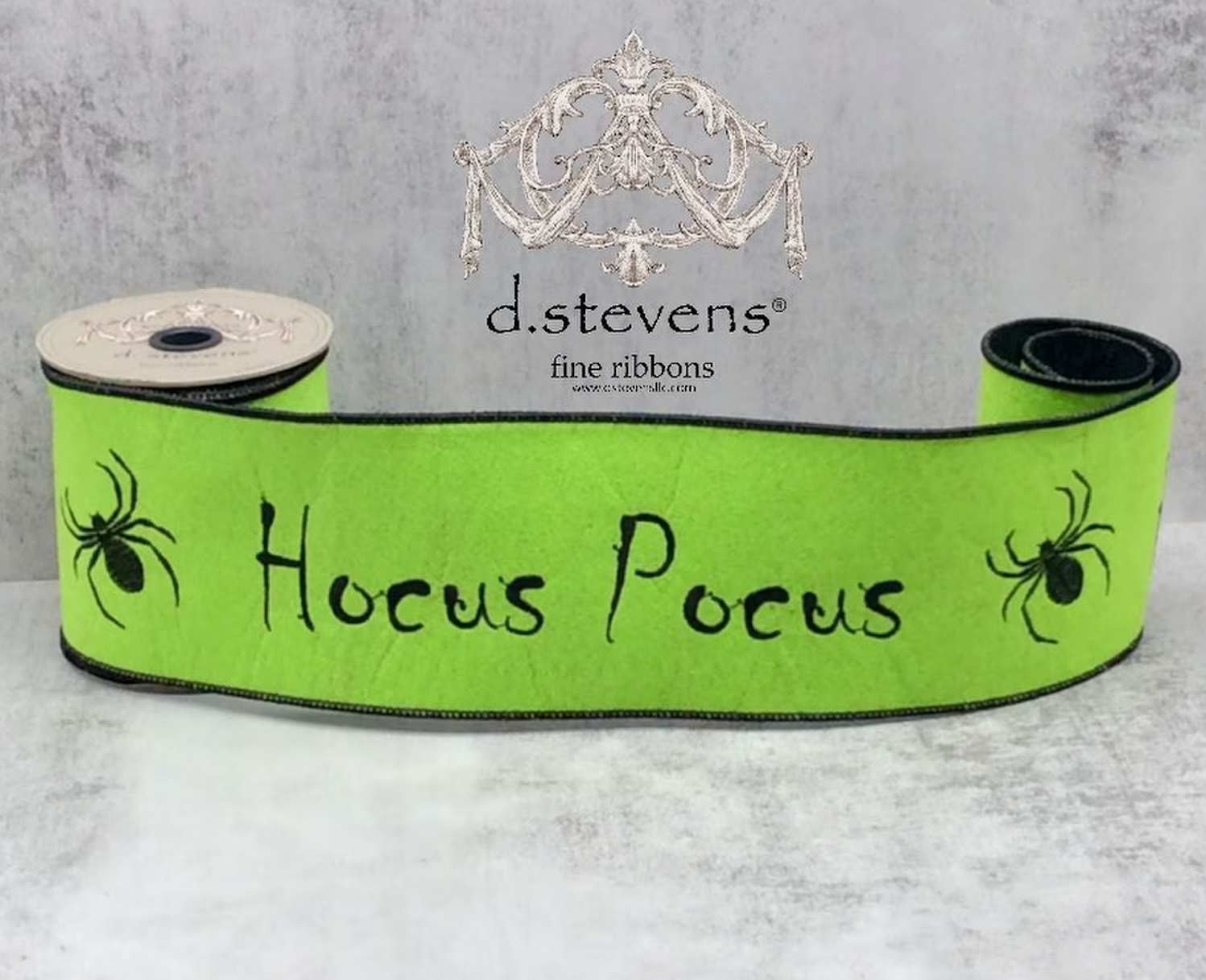 4“ x5 yds felt hocus pocus, lime green black - Burlap and Bling Decor