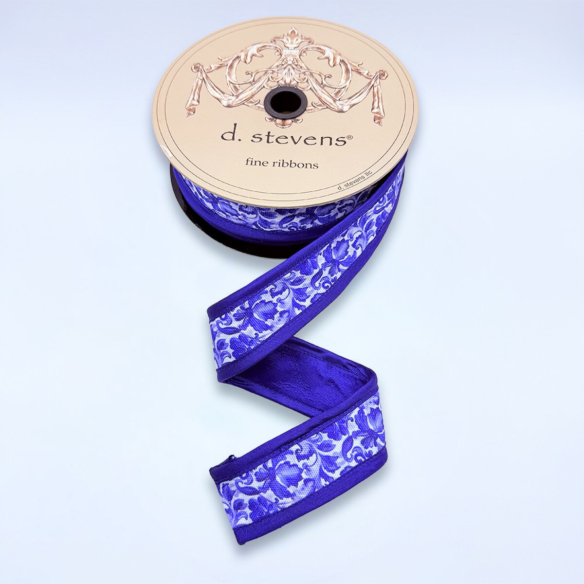 1.5“ x 10yds taffeta acanthus leaf chinoiserie piping edge, blue white