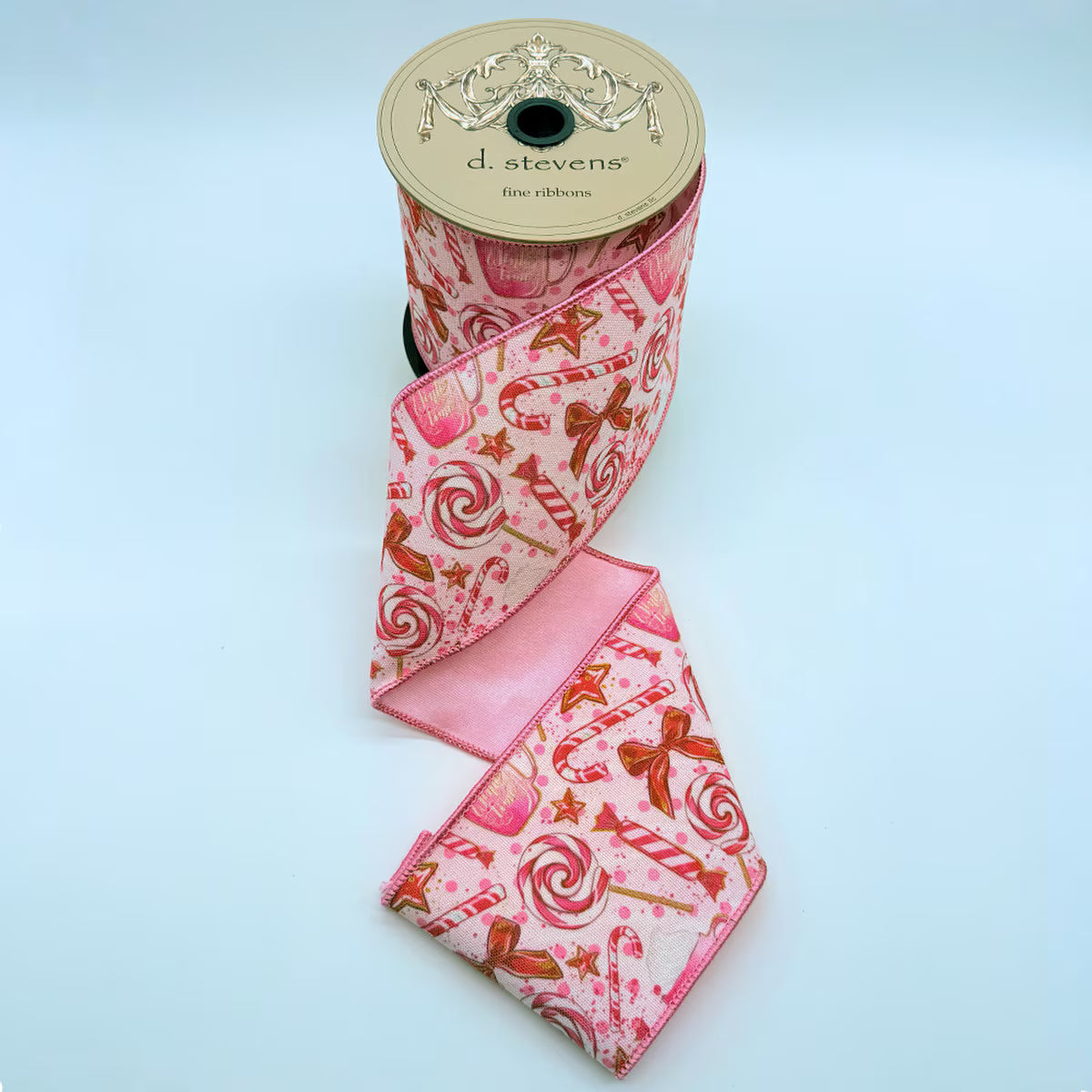 4” x 10yds tafetta bows candy pink back, red pink
