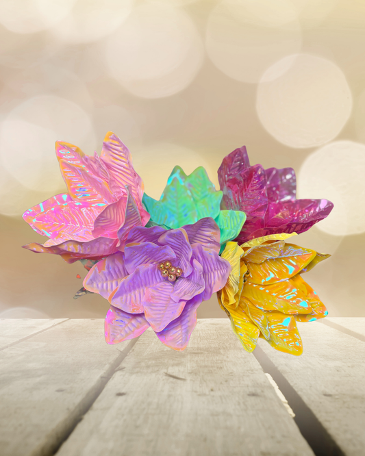 ASSORTED COLORS POINSETTIA CHOOSE ONE - Burlap and Bling Decor