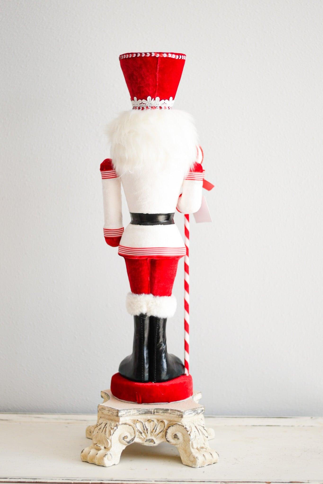 24in Nutcracker with Peppermint Staff - Burlap and Bling Decor