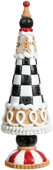 CHECKERD CONETREE 13'' - Burlap and Bling Decor