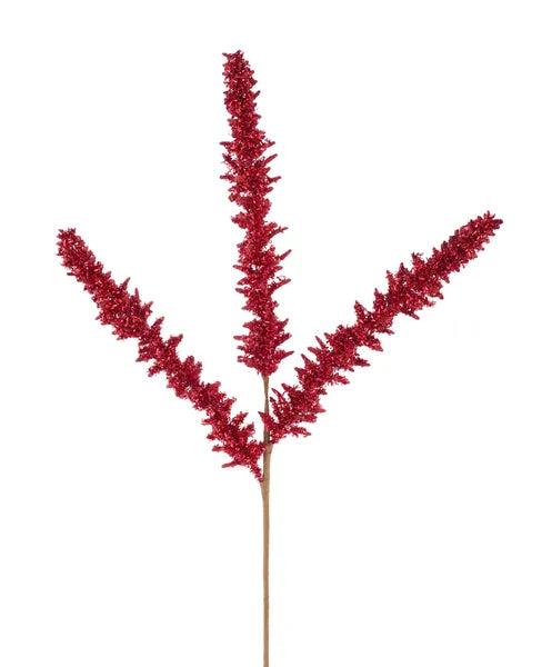 18"L V-CUT FOIL GLITTER SPIKE RED - Burlap and Bling Decor