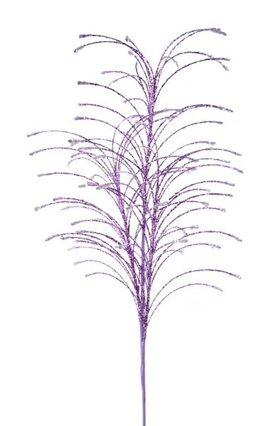 35"L GLTTR/HEX GLTTR FISHLINE SPRAY LAVENDER/WHITE WIRED RIBBON - Burlap and Bling Decor