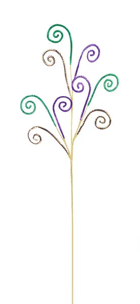 29.5"L LASER SEQUIN COIL SPRAY X 3 MARDI GRAS - Burlap and Bling Decor