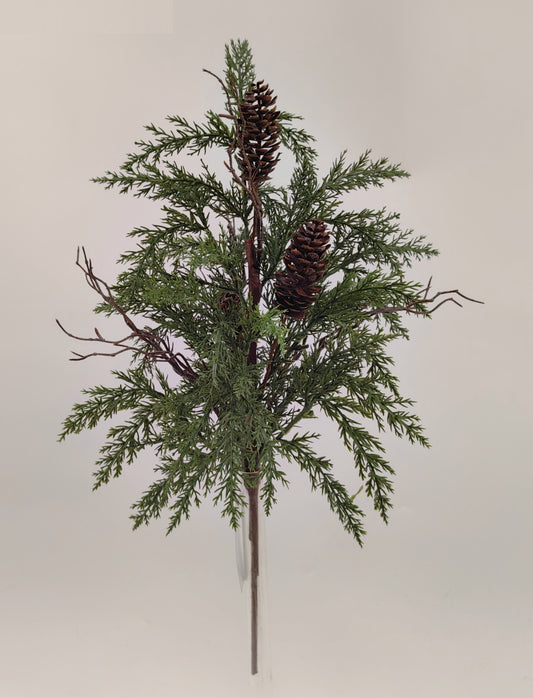 22" PINE & CONE BUSH - Burlap and Bling Decor