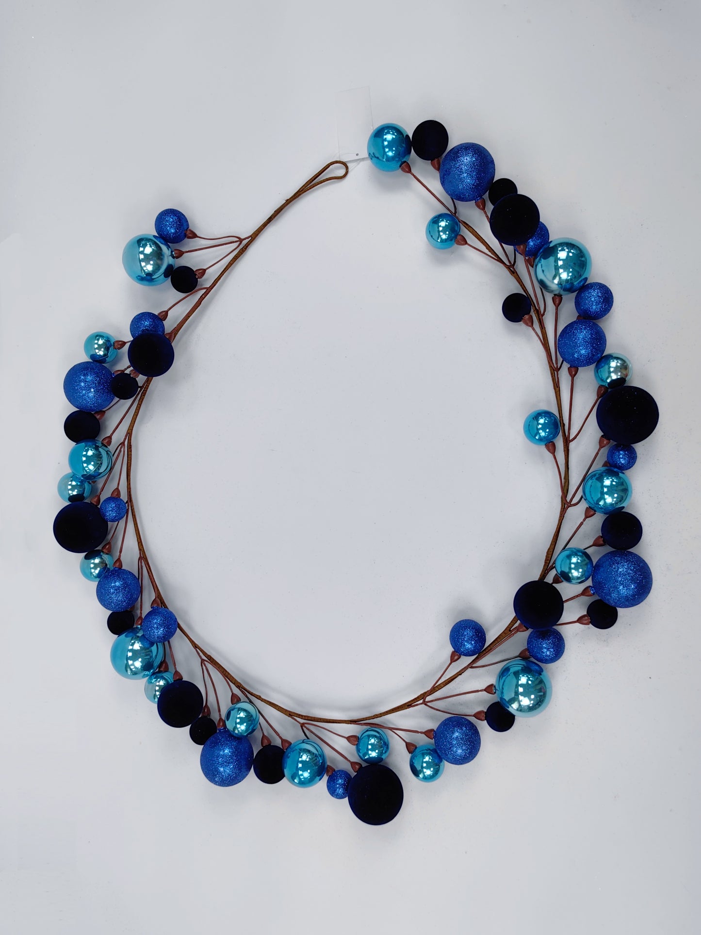 65 IN BALL ORNAMENT GARLAND BLUE