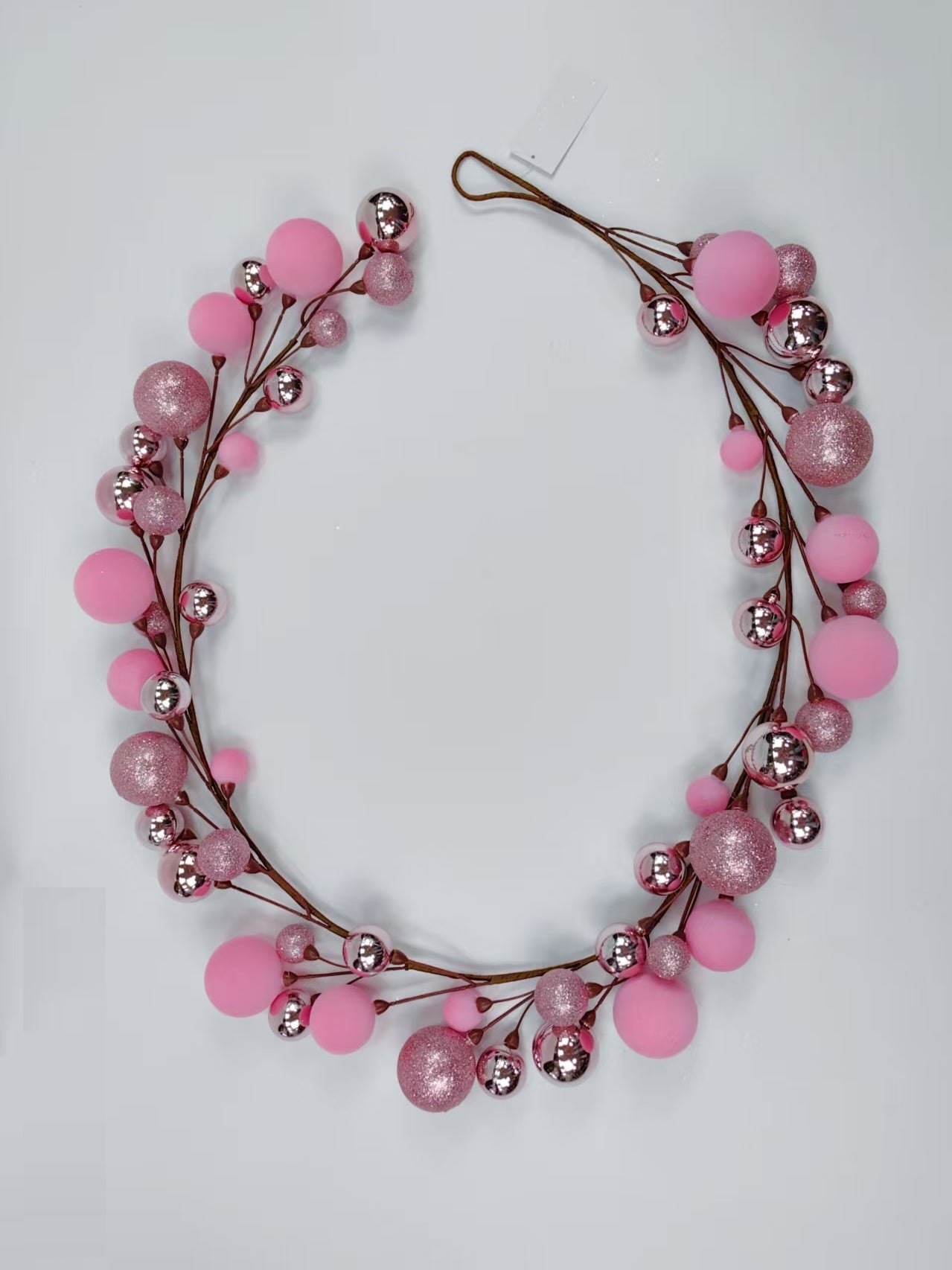 65 IN BALL ORNAMENT GARLAND PINK