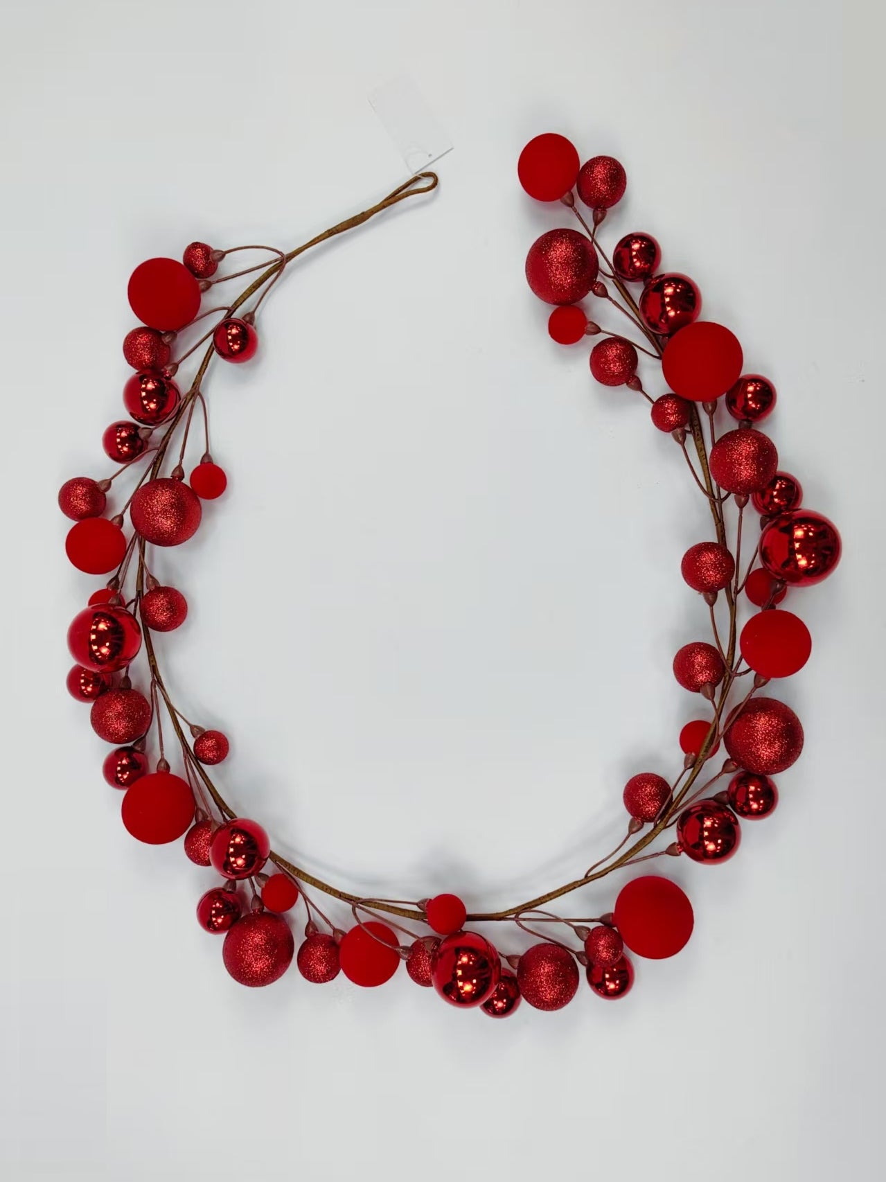 65 IN BALL ORNAMENT GARLAND RED