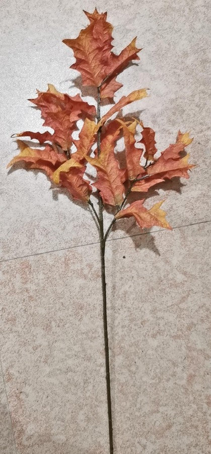 37IN OAK LEAF SPRAY ORANGE - Burlap and Bling Decor
