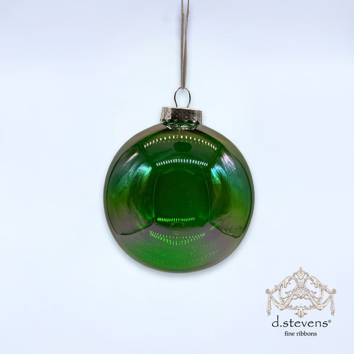 150mm shatterproof ball ornament, green iridescent