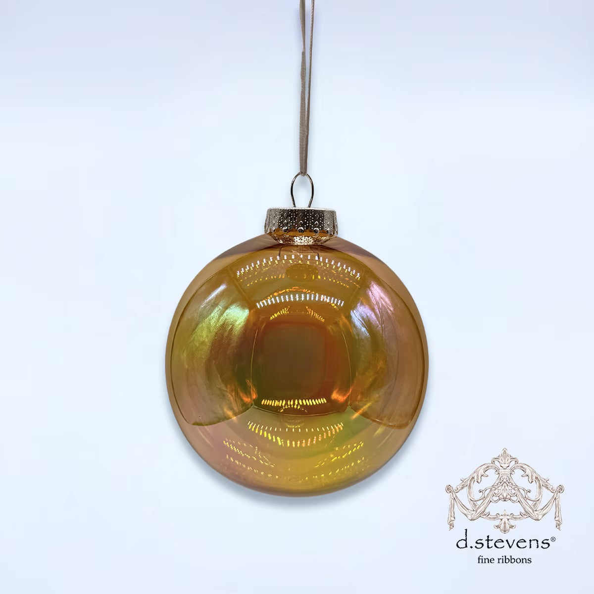 150mm shatterproof ball ornament, gold iridescent