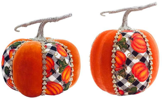 FALL PLAID PUMPKIN Choose Small 6" or Tall 7''