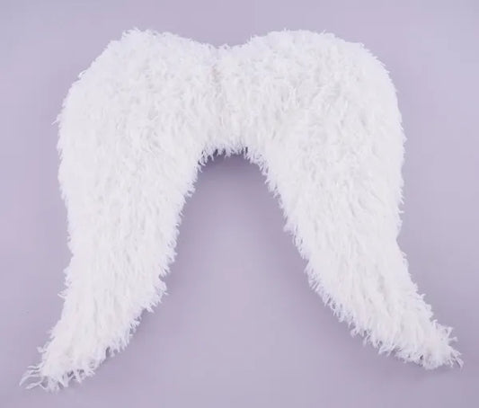 20"H FURRY FABRIC ANGEL WINGS WHITE - Burlap and Bling Decor