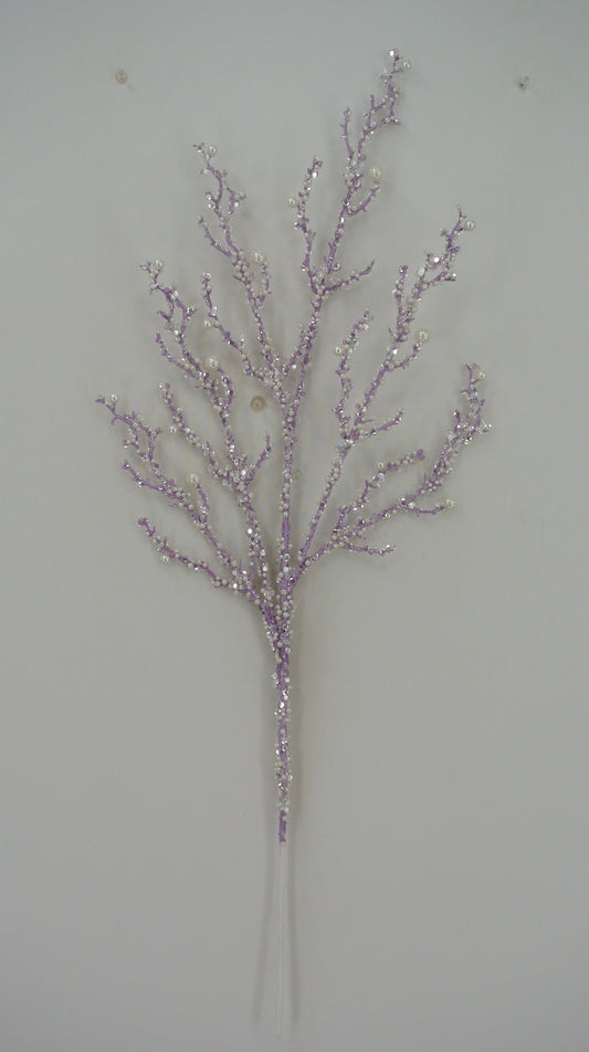 LAVENDER ICED PEARL TWIG SPRAY
