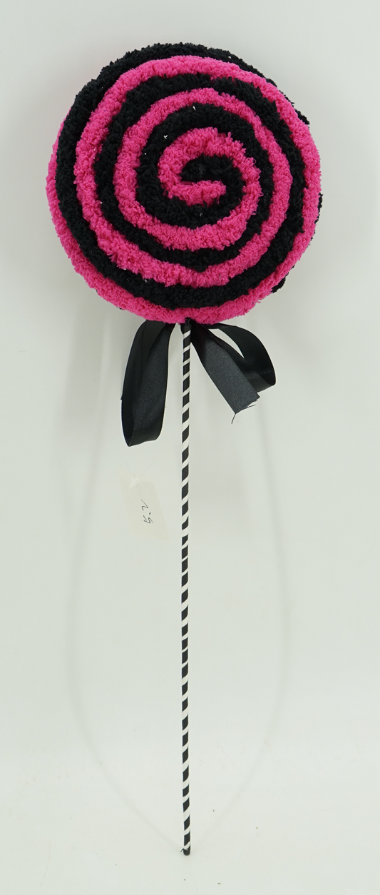 SWIRL LOLLIPOP FUCSHIA BLACK