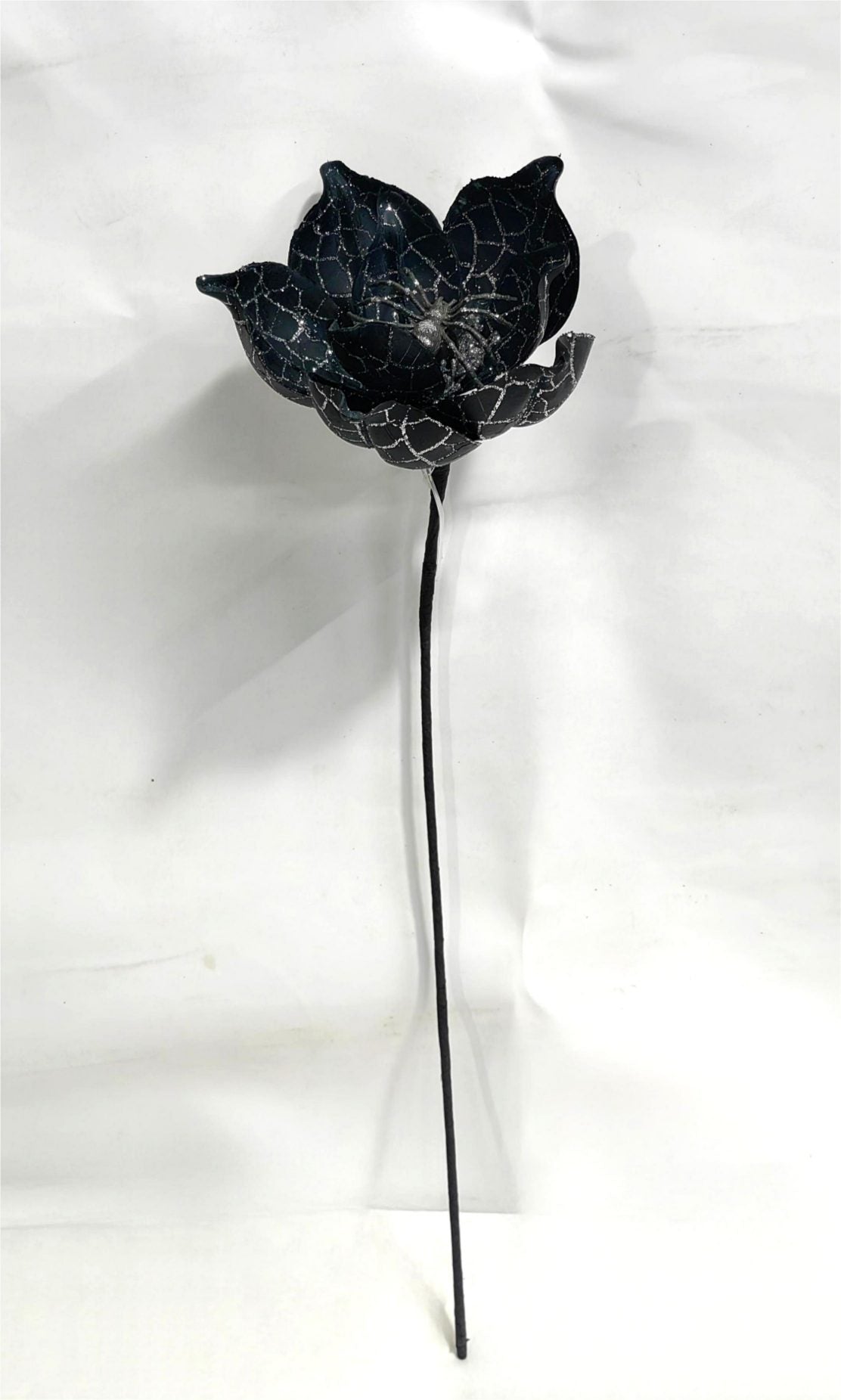 25" SPOOKY MAGNOLIA STEM SILVER/BLACK