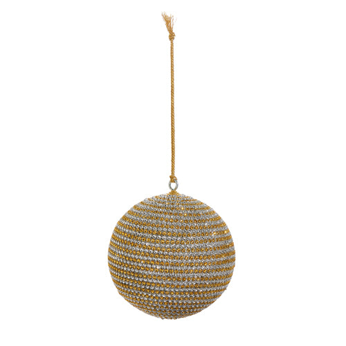 3.75" Gold Rhinestone Ornament - Burlap and Bling Decor