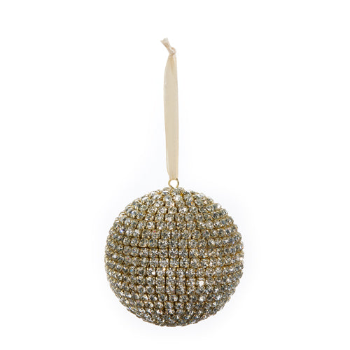 3.5" Pave Crystal Ball Ornament - Burlap and Bling Decor