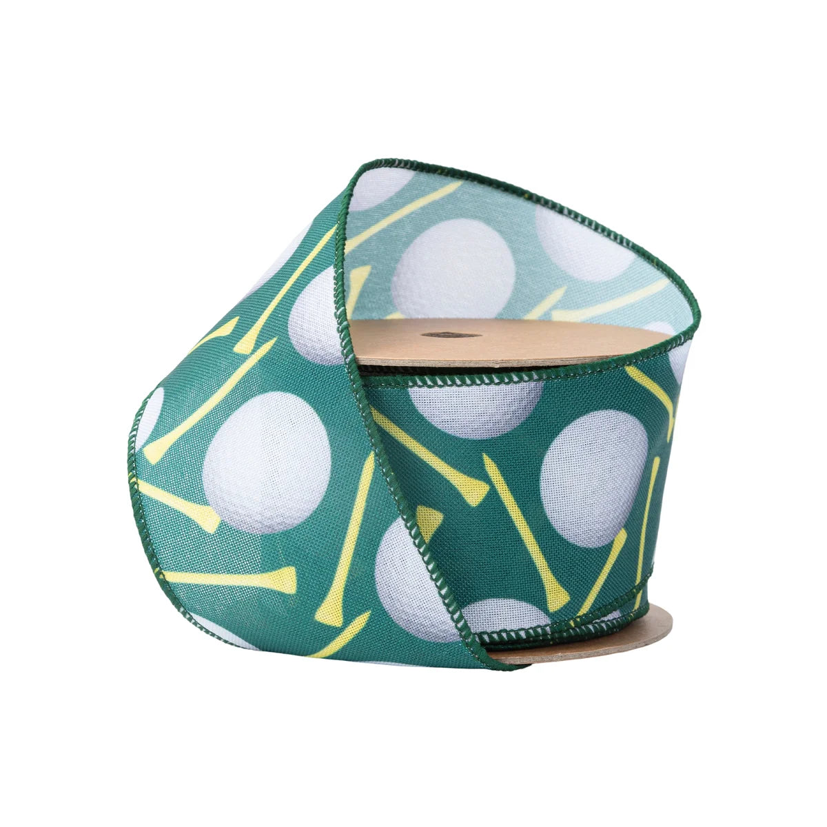 2.5" x 10 yrds Golf Balls and Tees Wired Ribbon