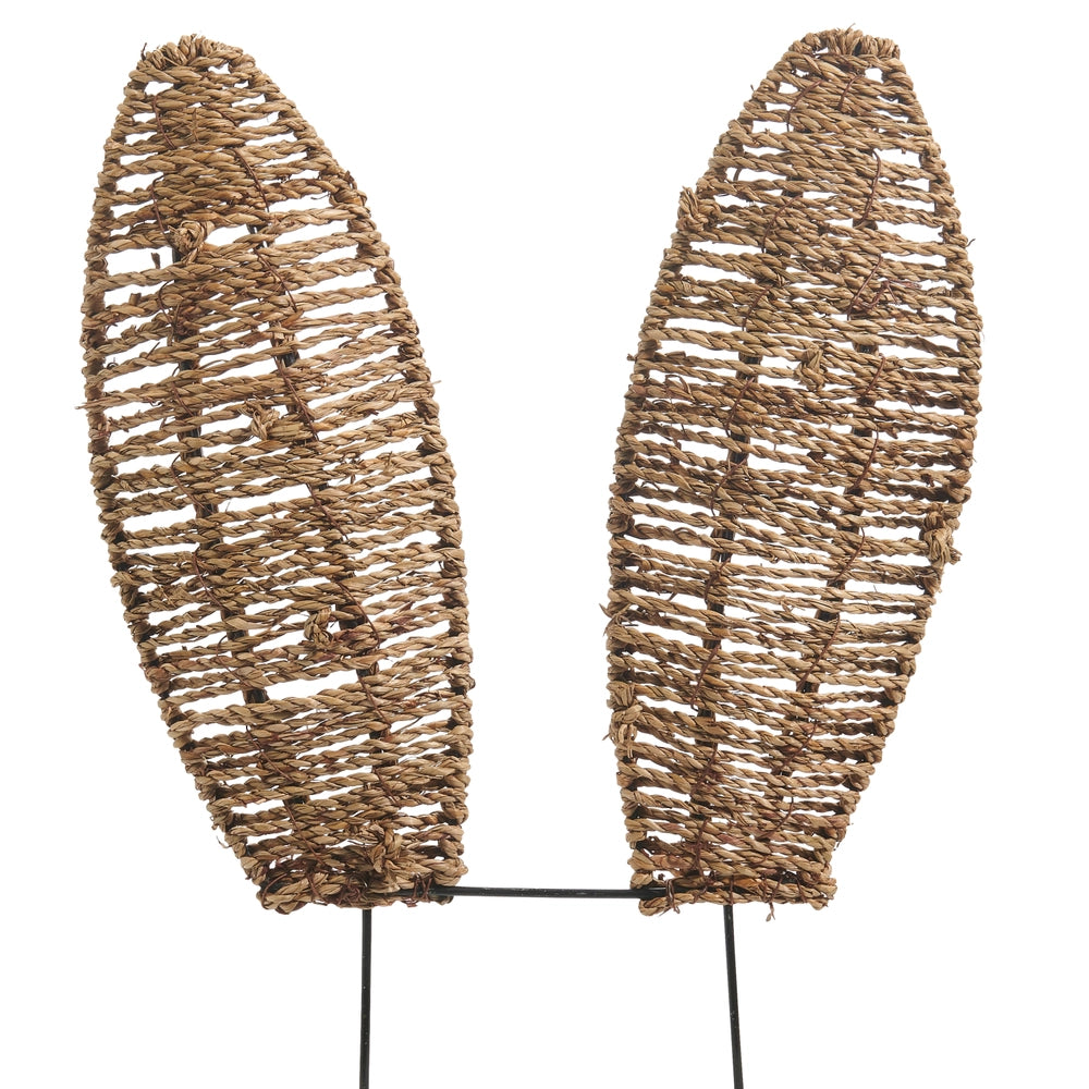 15" WOVEN BUNNY EAR STAKE - Burlap and Bling Decor