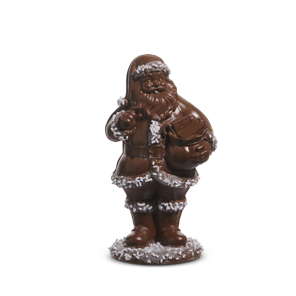 7" Chocolate Santa - Burlap and Bling Decor