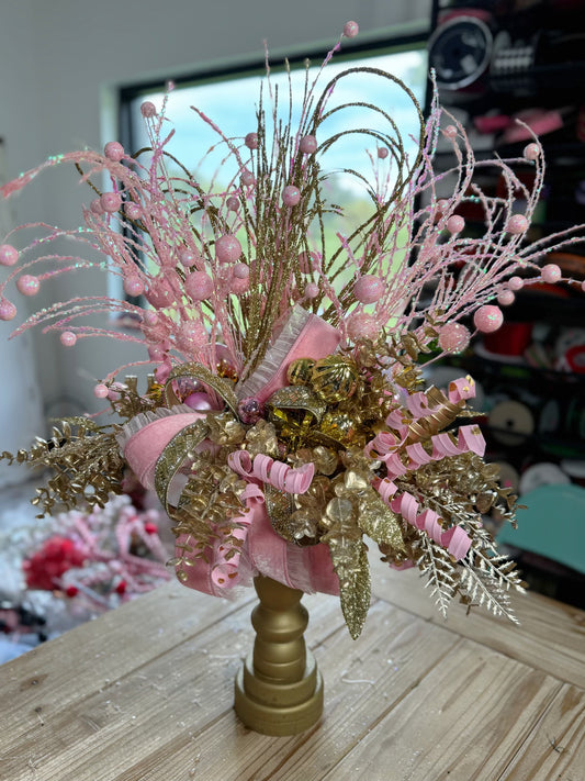 Pink and Gold Centerpiece