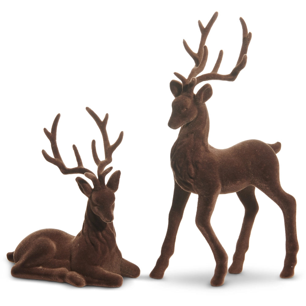 15" BROWN FLOCKED DEER- choose one