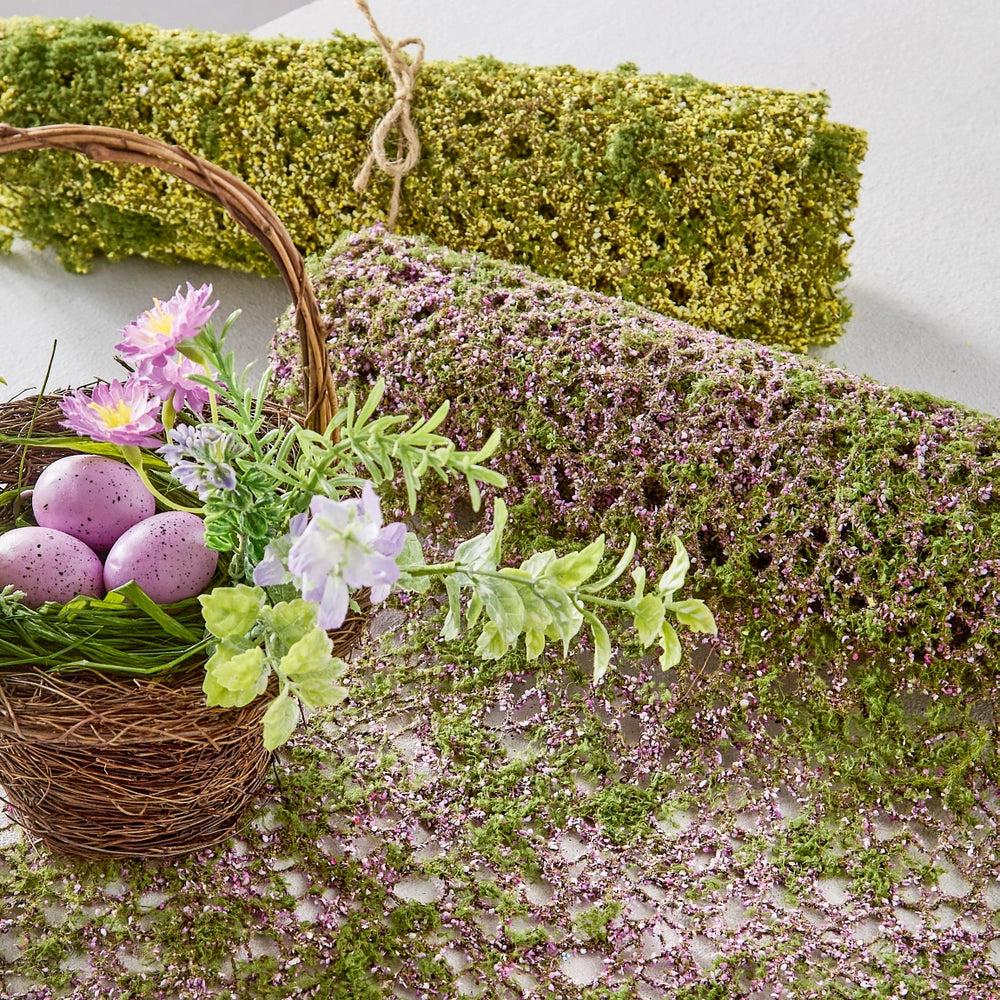 5' PINK MOSS TABLE RUNNER - Burlap and Bling Decor