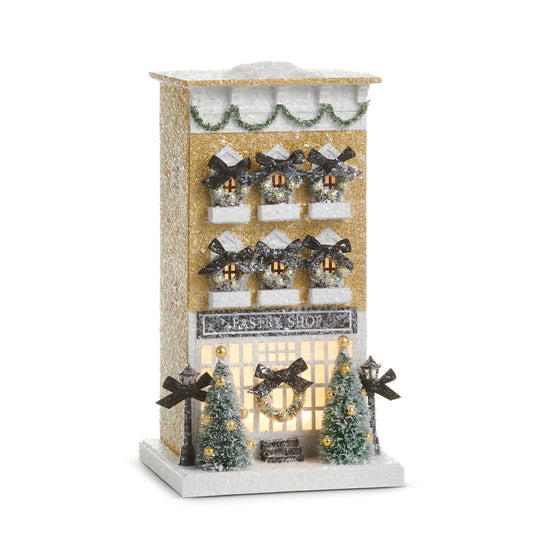13.25" LIGHTED PAPER PASTRY SHOP