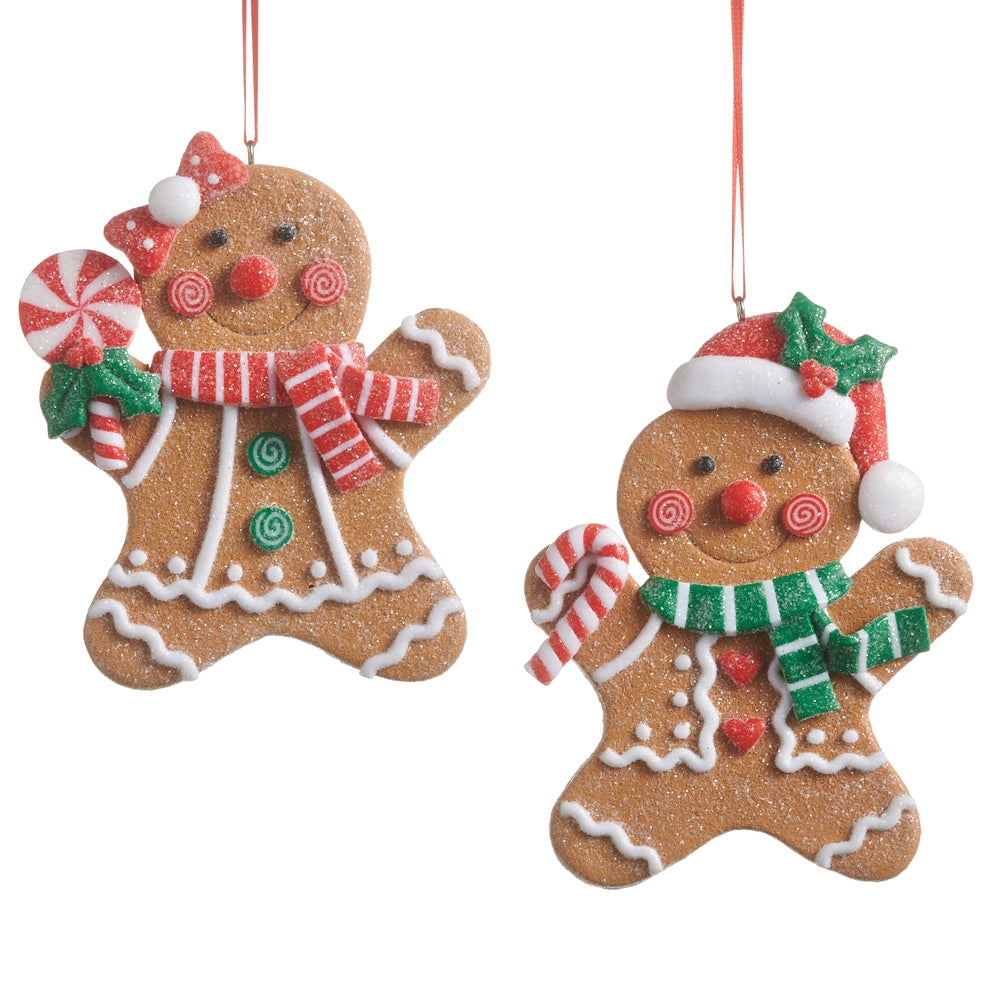 4.25" Sugared Gingerbread Ornament Choose Boy or Girl