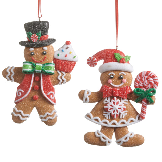 4.75" Sugared Gingerbread Ornament Choose Boy or Girl