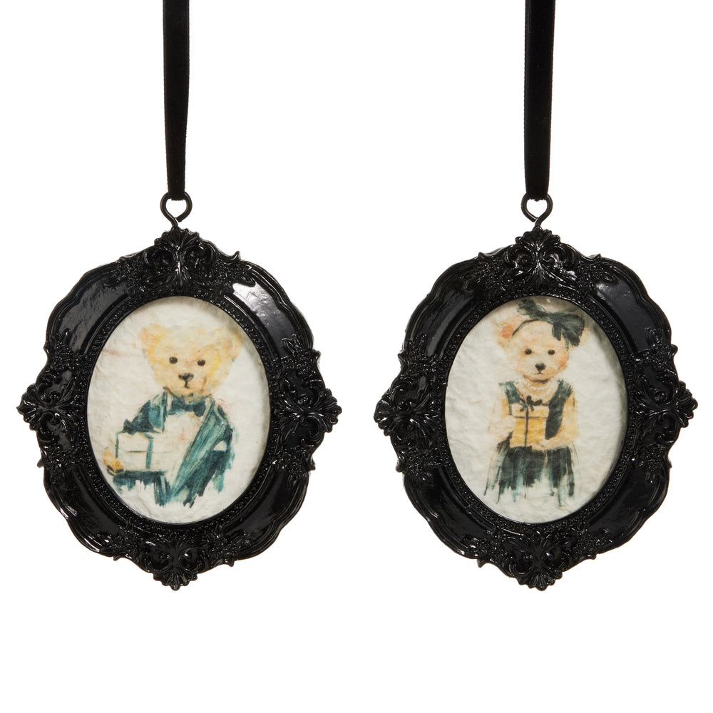 6" Beary Elegant Framed Ornament Choose Boy or Girl