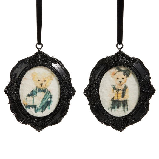 6" Beary Elegant Framed Ornament Choose Boy or Girl