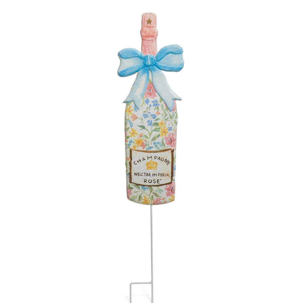 31" CHAMPAGNE FLEUR GARDEN STAKE - Burlap and Bling Decor